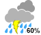 Chance of showers or thunderstorms (60%)
