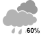 Periods of drizzle or rain (60%)