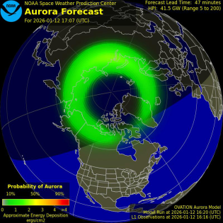 Current Northern hemispheric power input map